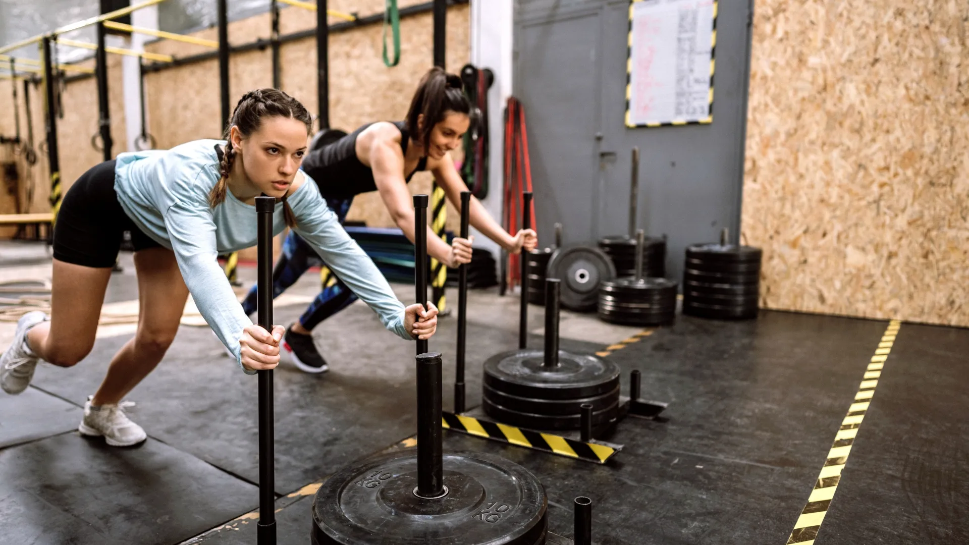 Modular workout blocks arranged in a grid layout